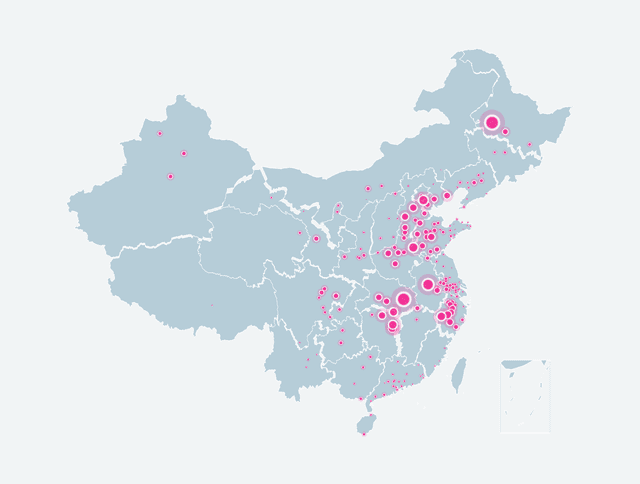 如何使用世界地图作为背景，高亮中国地图，实现散点图