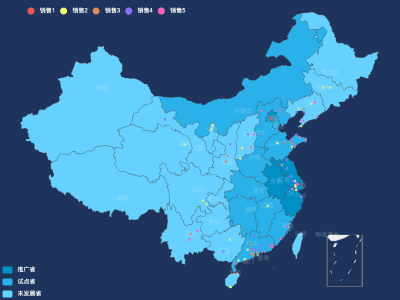 地图-按照分类显示省+散点